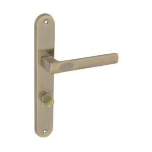 Klamka PERGAMO długi szyld 72mm WC PATYNA