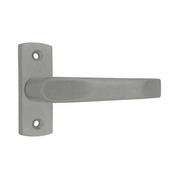 Klamka z wąskim szyldem DIANA dzielona srebrna do drzwi PCV i ALU