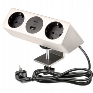 Gniazdo meblowe SOFITO 2 x gniazdo SCHUCKO USB A+C INOX z mocowaniem