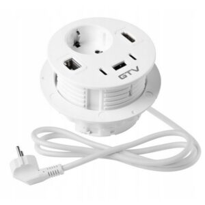 Gniazdo meblowe RONDO 1 x SCHUCKO 1xUSB A+2xUSB C RJ45 1xHDMI BIAŁE