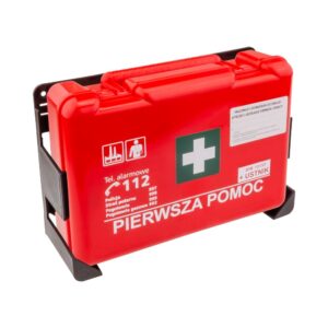 Apteczka przenośna zakładowa 260x170x 80mm z wyposażeniem DIN13157 + maseczka
